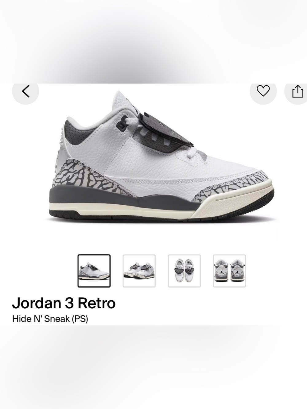 Nike Kids' Air Jordan 3 Retro White/Gray